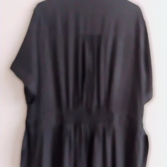 Anthropologie Black Janae Maxi Dress Lined Linen Blend Pockets Brunch Tea 3X - Picture 7 of 16